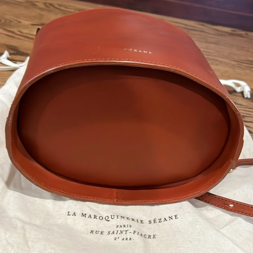 Sezane Brown Shoulder Bag with Braided Handle - Picture 4 of 9